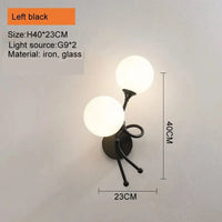 Applique murale LED élégante avec boule de verre pour intérieur. | Marco Lucetti Noir gauche / CHINE / G9 blanc chaud | 5W