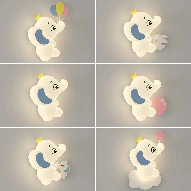 Applique murale LED éléphant mignon - Collection Enfants Modernes | Marco Lucetti