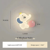 Applique murale LED éléphant mignon - Collection Enfants Modernes | Marco Lucetti C / Gradation RC