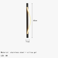 Applique murale LED en acier inoxydable avec tube acrylique 3000K - Gamme Lumina | Marco Lucetti