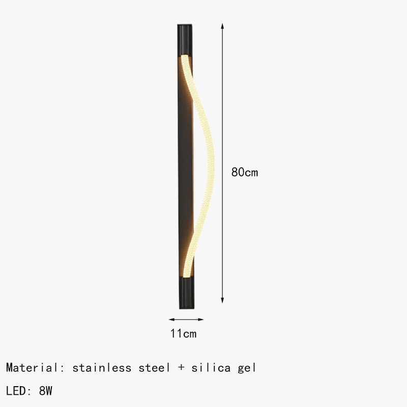 Applique murale LED en acier inoxydable avec tube acrylique 3000K - Gamme Lumina | Marco Lucetti