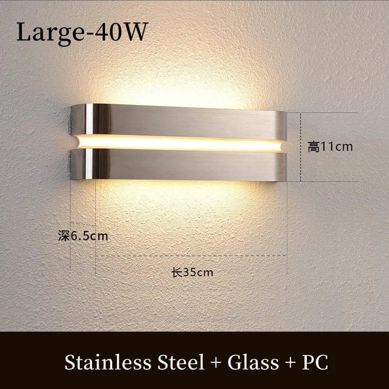 Applique murale LED en acier inoxydable pour extérieur - Design moderne et étanche | Marco Lucetti M-40W / Blanc chaud 3000K