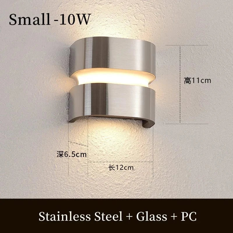 Applique murale LED en acier inoxydable pour extérieur - Design moderne et étanche | Marco Lucetti S-10W / Blanc chaud 3000K