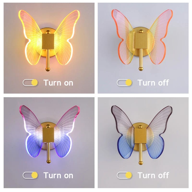 Applique murale LED en acrylique forme papillon - Collection NordLumière | Marco Lucetti