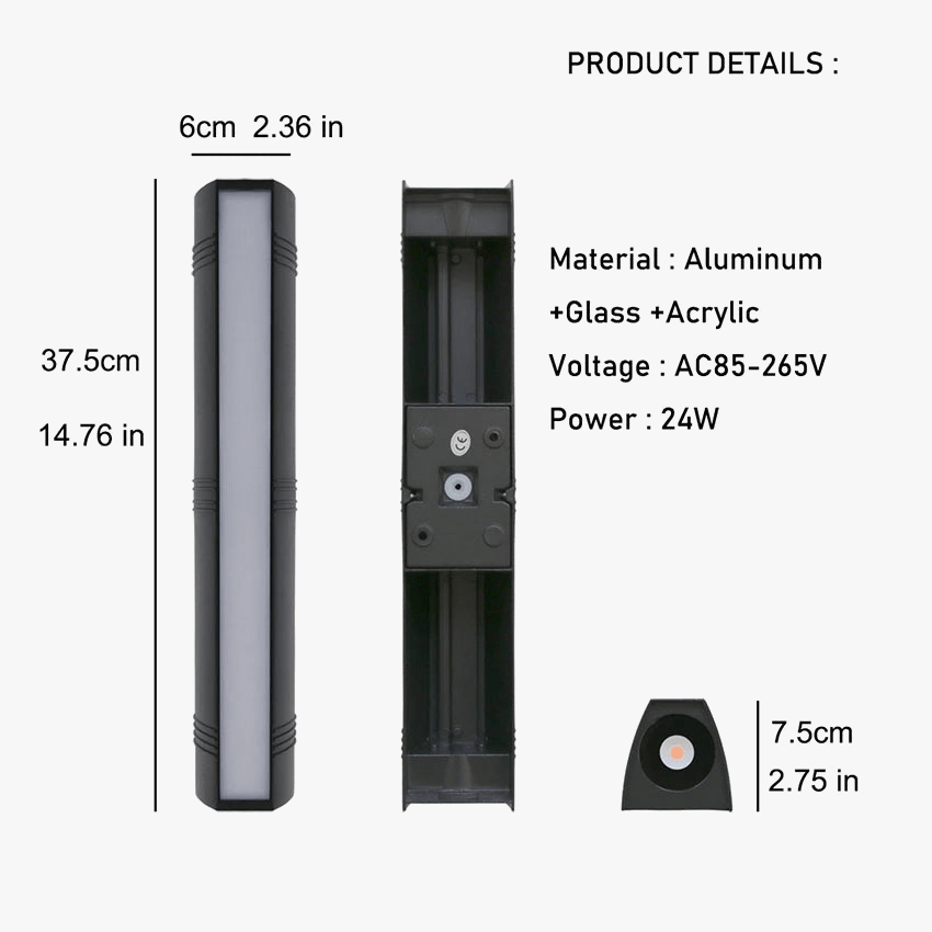 Applique murale LED en aluminium - Longueur 37 CM | Marco Lucetti