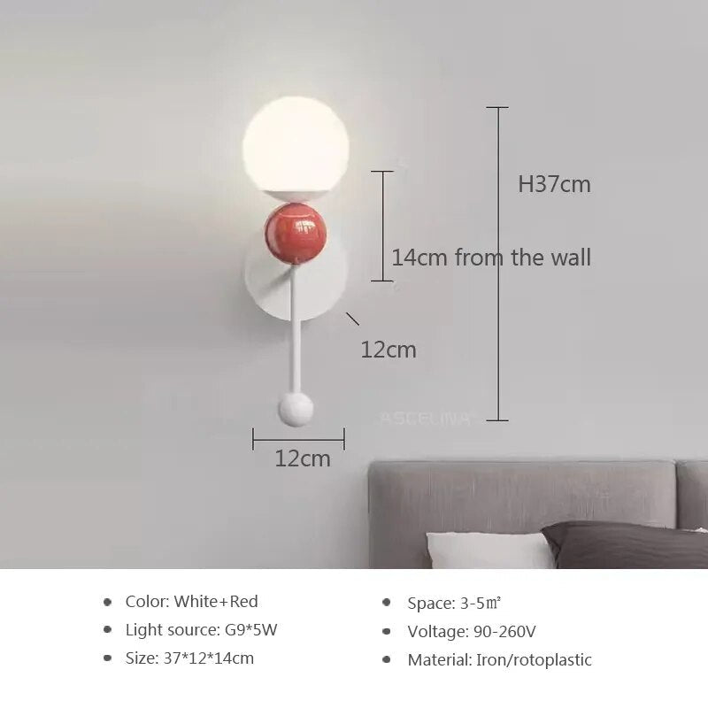 Applique murale LED nordique en bois