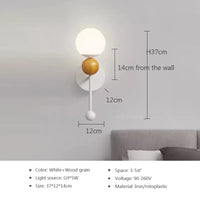 Applique murale LED nordique en bois