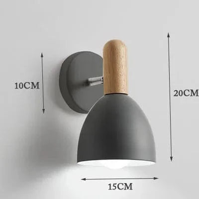Applique murale LED en bois avec abat-jour Macaron | Marco Lucetti Gris / Blanc chaud (2700-3500K)
