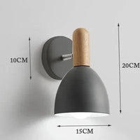 Applique murale LED en bois avec abat-jour Macaron | Marco Lucetti Gris / Blanc chaud (2700-3500K)