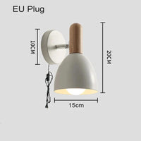 Applique murale LED en bois avec abat-jour Macaron | Marco Lucetti Prise UE blanche / Blanc chaud (2700-3500K)