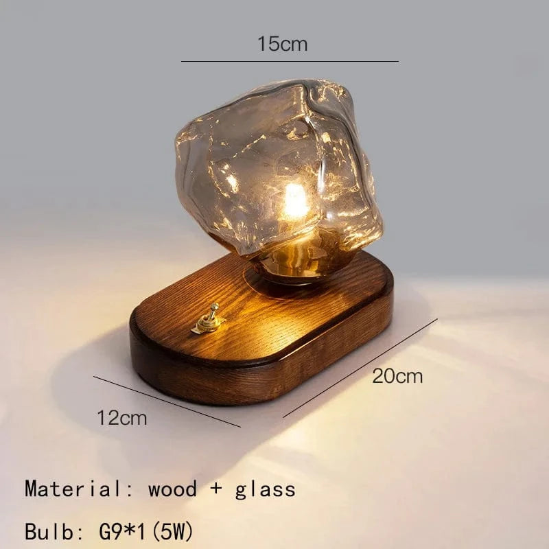 Applique murale LED en bois avec interrupteur - Édition Nouveau Style | Marco Lucetti Verre B-Gris / Lumière naturelle 4000K