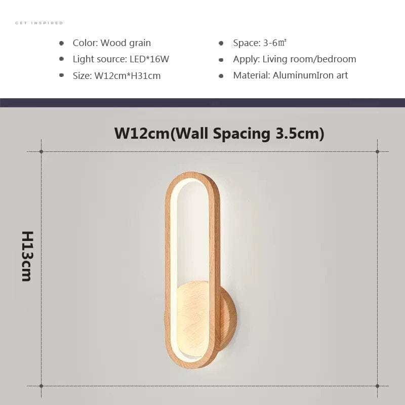 Applique murale LED en bois contemporain | Marco Lucetti Bois / Lumière blanche