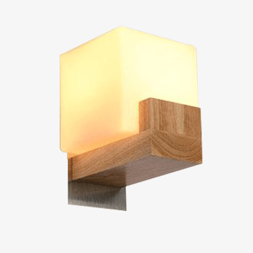 Applique murale LED de luxe en bois cubique