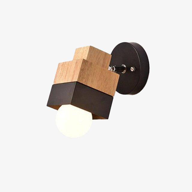 Applique murale LED en bois DesignCube | Marco Lucetti Noir - Carré