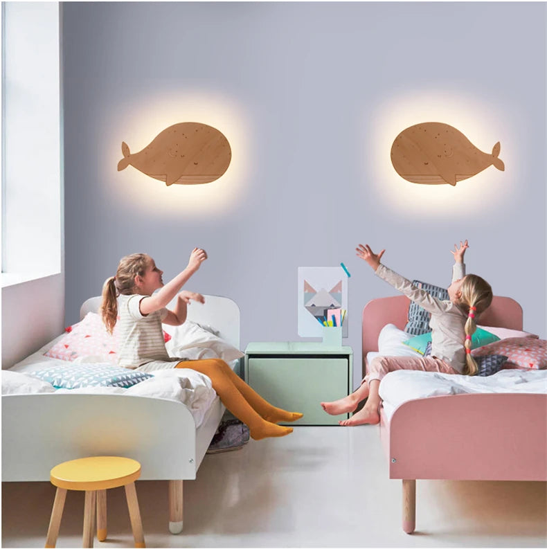 Applique murale LED "WhaleWood" pour enfants