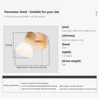 Applique murale LED design en bois et verre