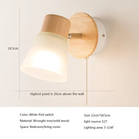 Applique murale LED design en bois et verre