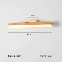 Applique murale LED en bois massif de style nordique pour la lecture | Marco Lucetti A style 40cm 9w / Blanc froid (5 500-7 000 K).