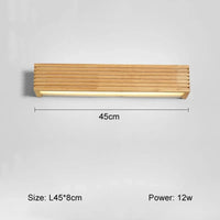 Applique murale LED en bois massif de style nordique pour la lecture | Marco Lucetti Style B 45cm 12w / Blanc froid (5 500-7 000 K).