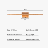 Applique murale LED en bois massif et interrupteur moderne | Marco Lucetti