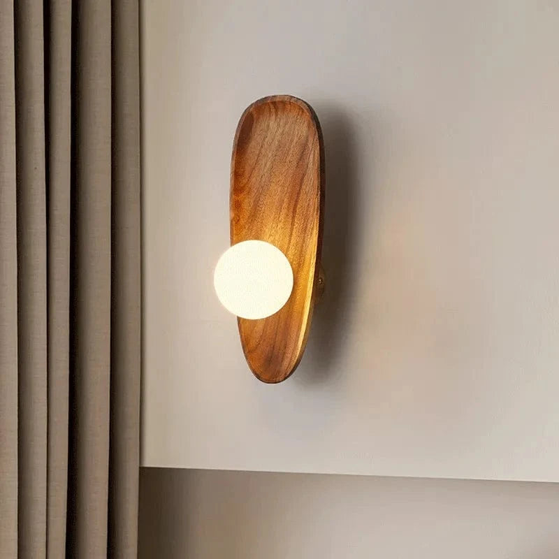 Applique murale LED en bois massif style japonais | Marco Lucetti