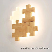 Applique murale LED en bois massif style nordique | Marco Lucetti Style de casse-tête / 3 couleurs