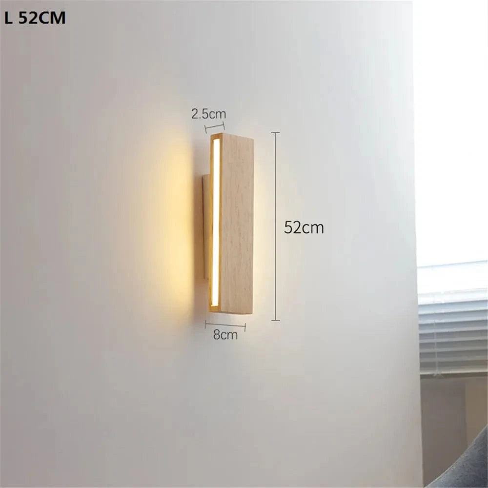 Applique Murale LED en Bois Moderne Décorative d'Intérieur | Marco Lucetti 20W 52CM / Blanc chaud (2700-3500K)