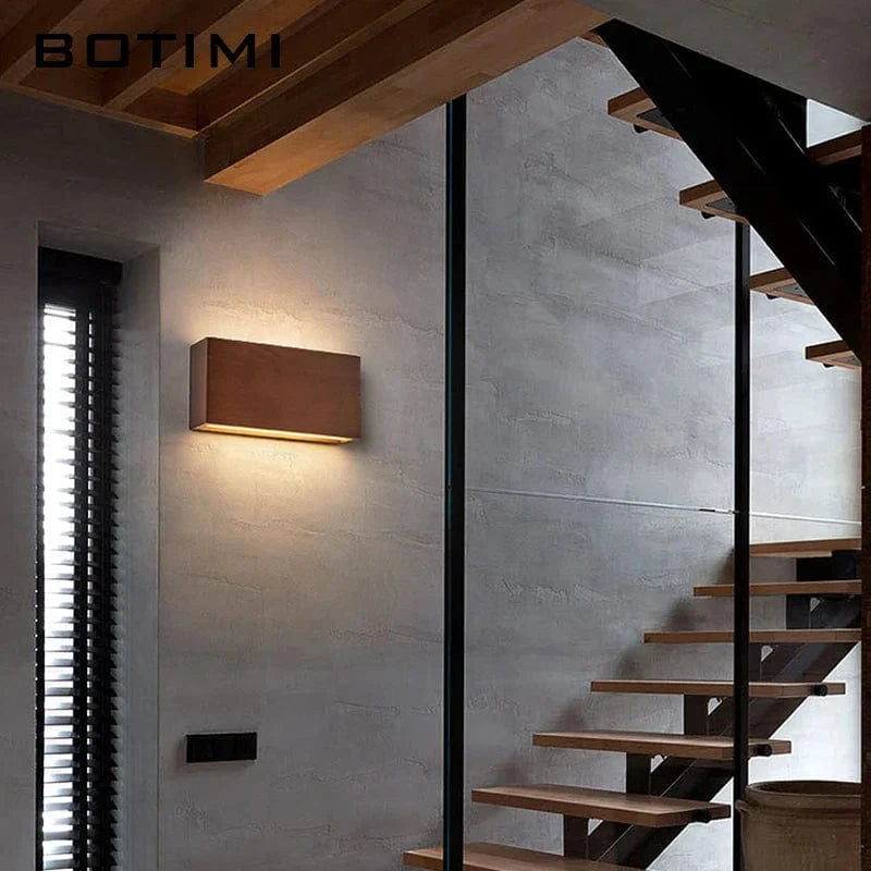 Applique murale LED en bois naturel - Marron Élégant | Marco Lucetti