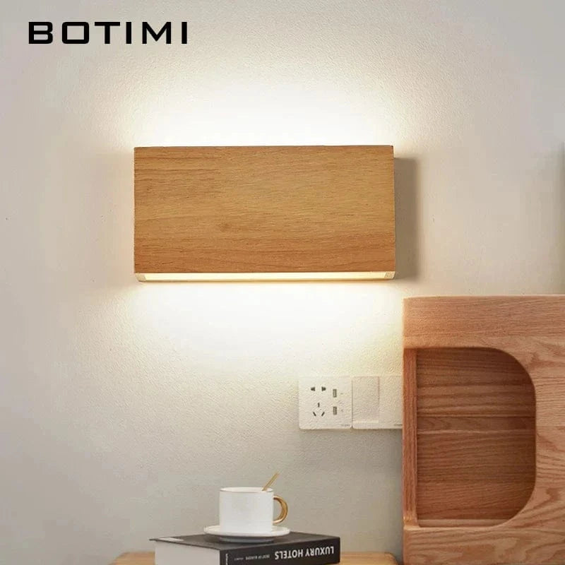 Applique murale LED en bois naturel - Marron Élégant | Marco Lucetti