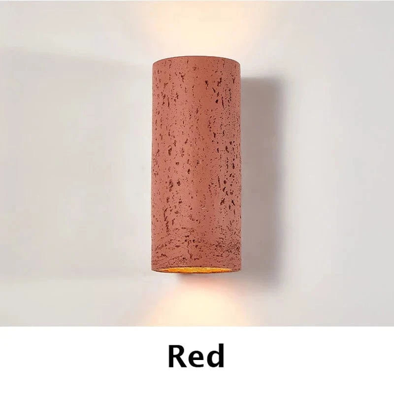 Applique murale LED en ciment au style nostalgique pour une décoration rétro Wabi Sabi. | Marco Lucetti Rouge / 10x11x23CM / Blanc chaud | 10W