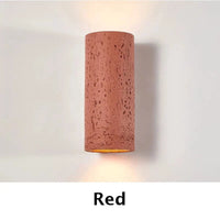 Applique murale LED en ciment au style nostalgique pour une décoration rétro Wabi Sabi. | Marco Lucetti Rouge / 10x11x23CM / Blanc chaud | 10W