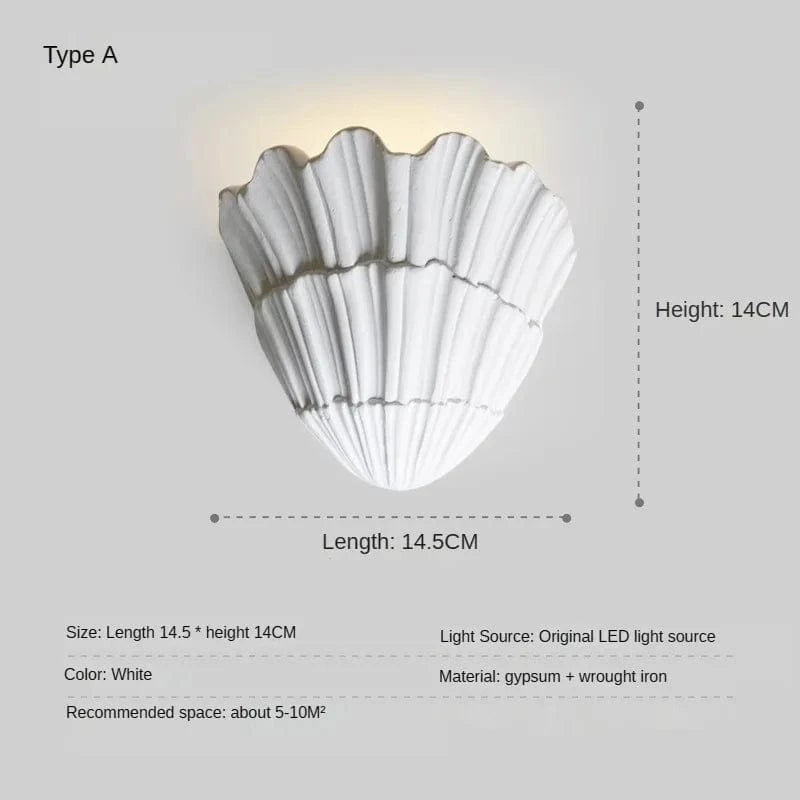 Applique murale LED en coquille de gypse - Design moderne et créatif | Marco Lucetti A / Blanc chaud (2700-3500K)