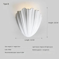 Applique murale LED en coquille de gypse - Design moderne et créatif | Marco Lucetti B / Blanc chaud (2700-3500K)