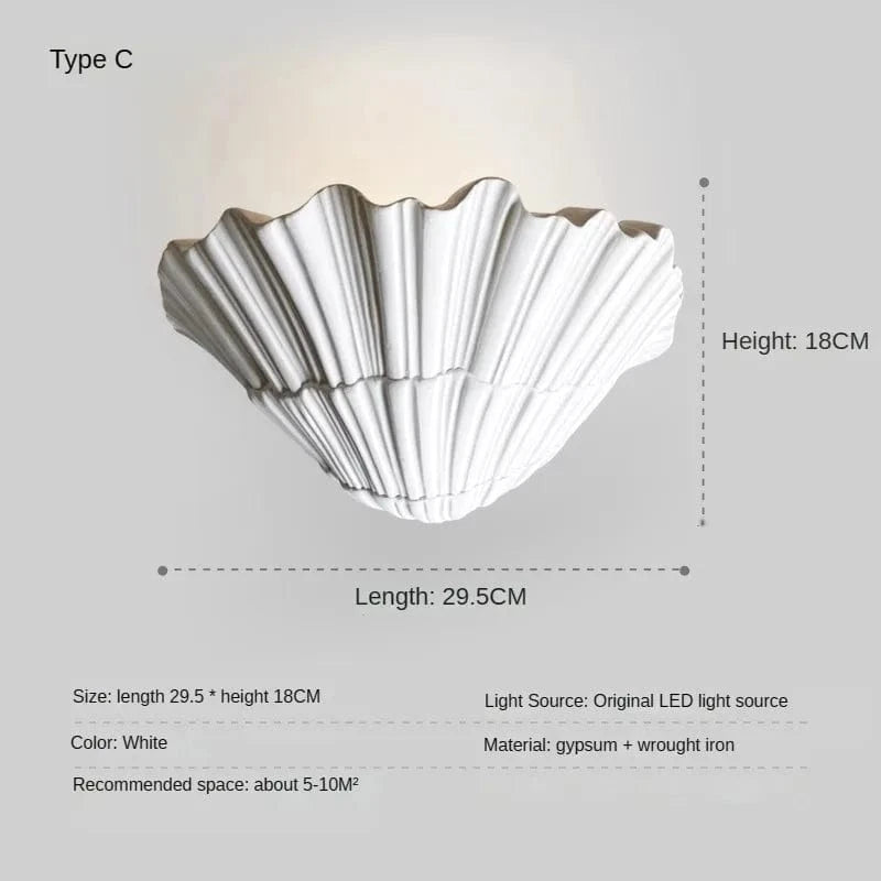 Applique murale LED en coquille de gypse - Design moderne et créatif | Marco Lucetti C / Blanc chaud (2700-3500K)