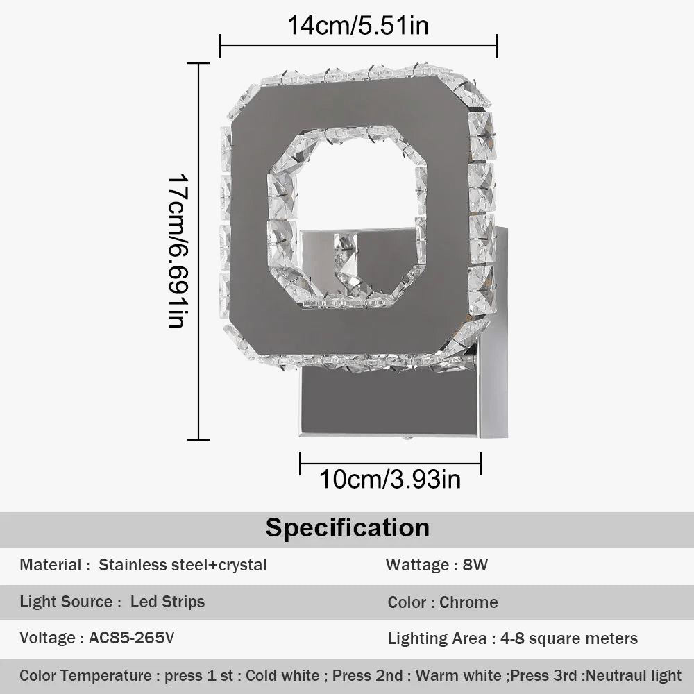Applique murale LED en cristal de luxe moderne minimaliste | Marco Lucetti