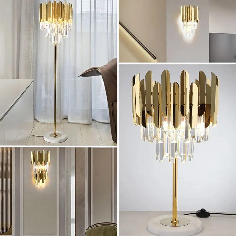 Applique murale LED en cristal doré de style moderne | Marco Lucetti