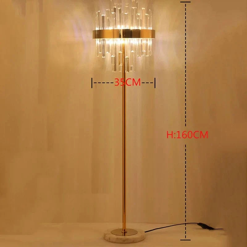 Applique murale LED en cristal doré de style moderne | Marco Lucetti A lampadaire / Lumière chaude