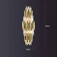 Applique murale LED en cristal doré de style moderne | Marco Lucetti Applique 80CM / Lumière chaude