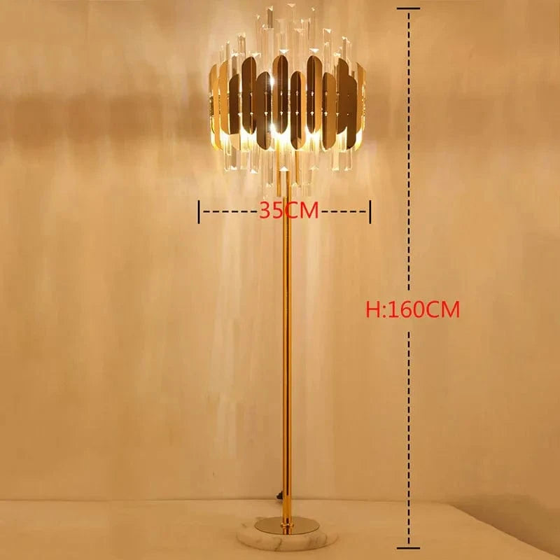 Applique murale LED en cristal doré de style moderne | Marco Lucetti Lampadaire B / Lumière chaude