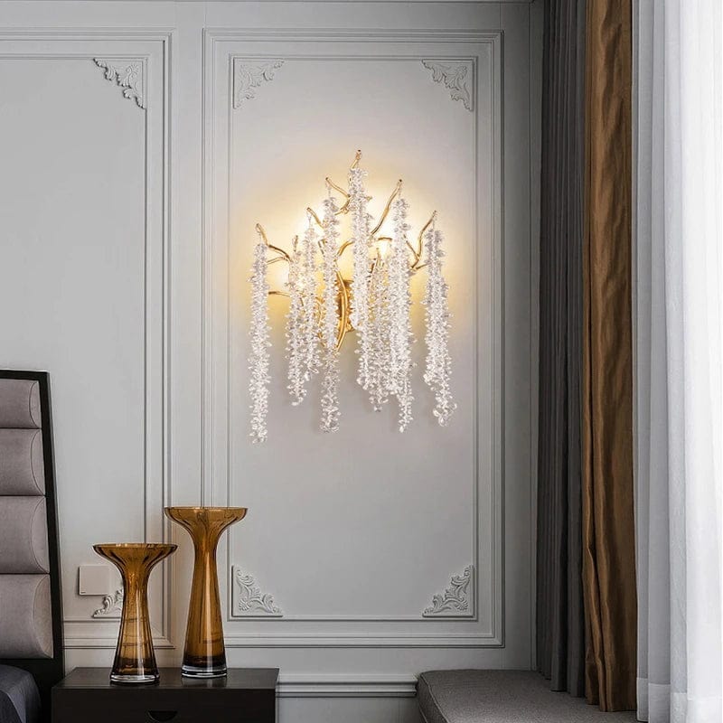 Applique murale LED en cristal et aluminium doré - Nouveauté Art Déco | Marco Lucetti