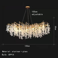 Applique murale LED en cristal et aluminium doré - Nouveauté Art Déco | Marco Lucetti B-Long 120 cm / 5000K