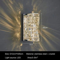 Applique Murale LED en Cristal pour une Décoration Intérieure Moderne | Marco Lucetti S-26cm Argent