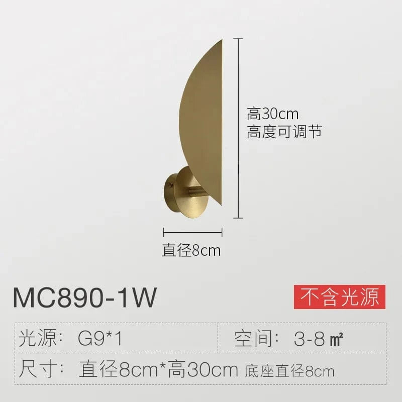 Applique murale LED en cuivre au design moderne et décoratif - Illuminateur de style | Marco Lucetti Doré