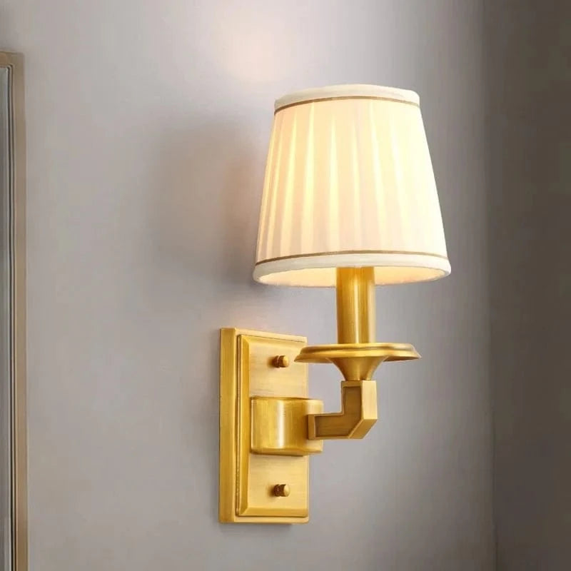 Applique murale LED en cuivre avec housse de tissu premium | Marco Lucetti A style 1 têtes