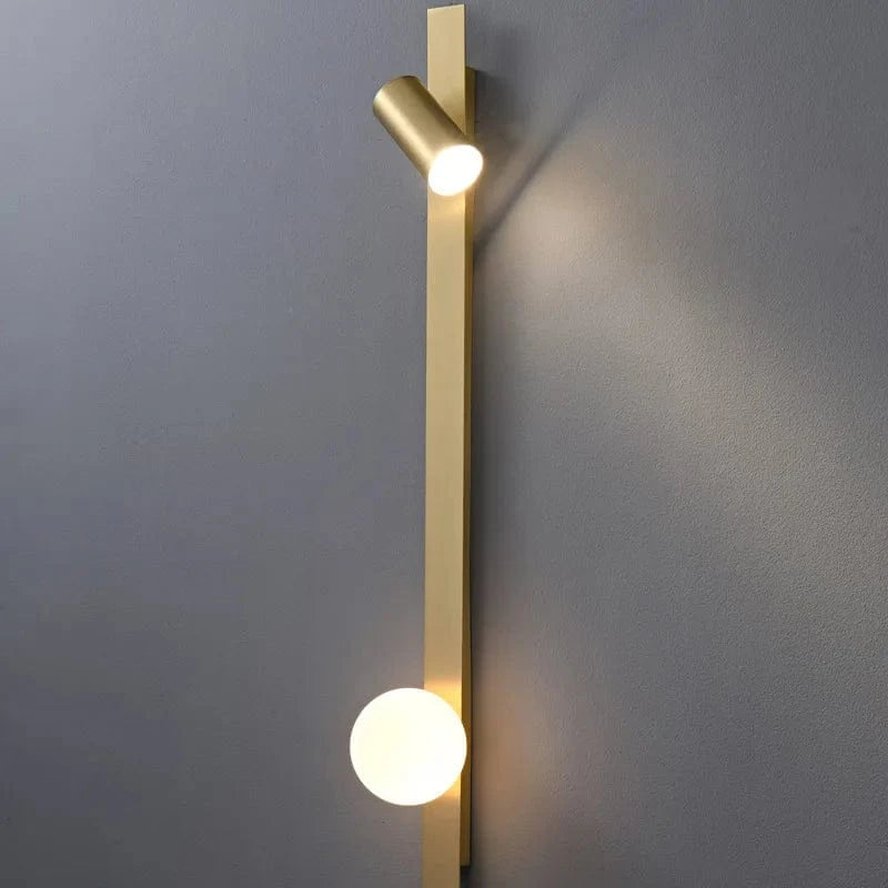 Applique murale LED en cuivre - Style nordique minimaliste pour salon | Marco Lucetti Cuivré / Blanc froid (5 500-7 000 K).