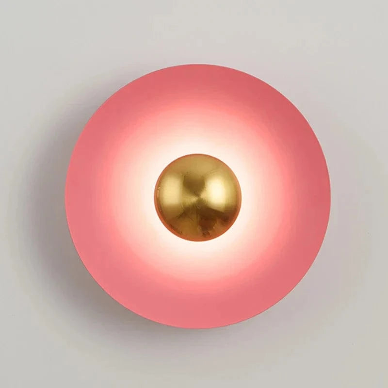 Applique Murale LED en Fer au Design Minimaliste Moderne - Lumina | Marco Lucetti Rouge / Diamètre30cm / Source de lumière 3 couleurs