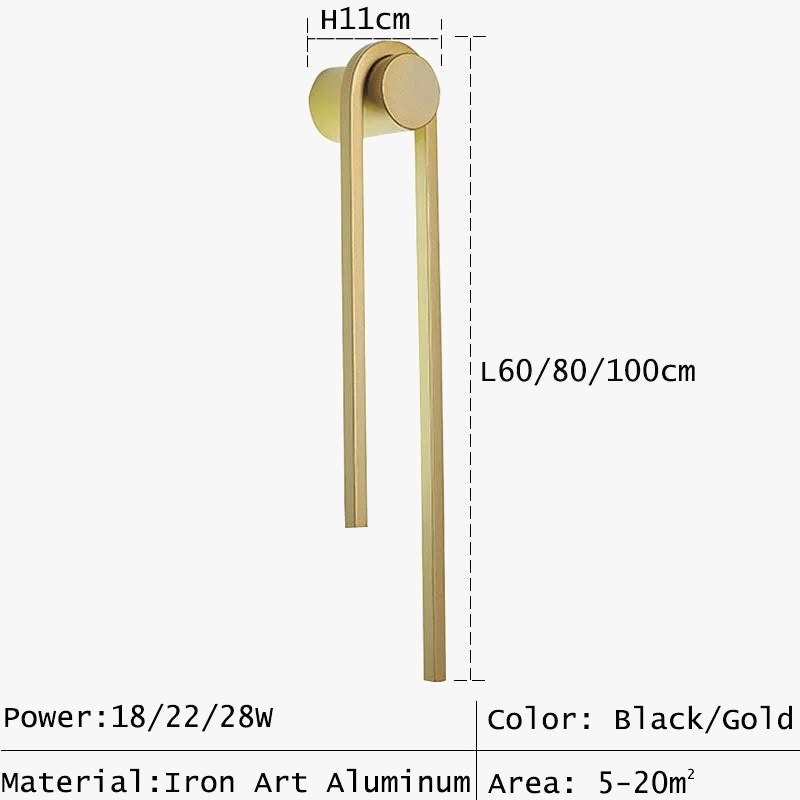 Applique murale LED en forme de U pour une décoration nordique moderne. | Marco Lucetti