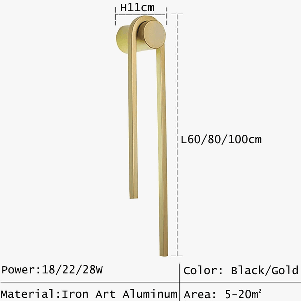 Applique murale LED en forme de U pour une décoration nordique moderne. | Marco Lucetti