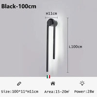 Applique murale LED en forme de U pour une décoration nordique moderne. | Marco Lucetti Noir-100cm / Changeable