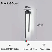 Applique murale LED en forme de U pour une décoration nordique moderne. | Marco Lucetti Noir-80cm / Changeable